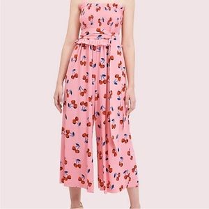 Kate Spade New York xs jumpsuit cherry pattern 100% polyester